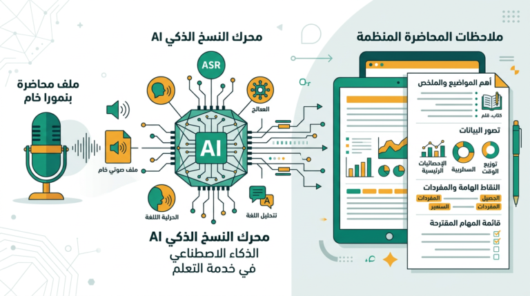 خدمة الطلاب – دليل 2026 – تفريغ المحاضرات تلقائياً